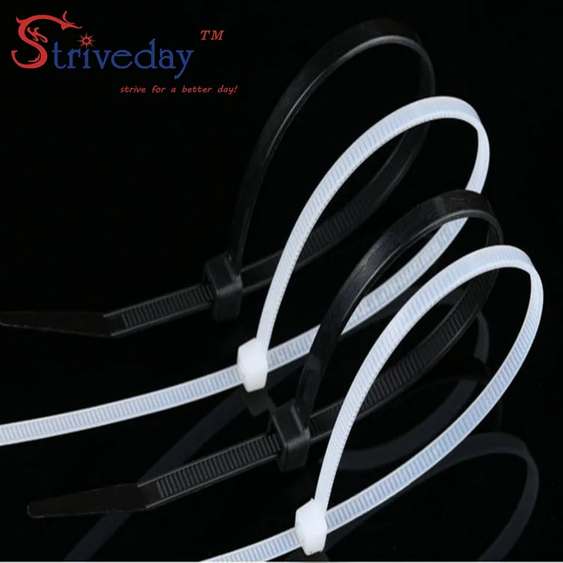 100pcs White Black 4*200mm Nylon cable ties high quality Self-locking Cable Wiring Accessories Ties Environmental | Обустройство дома