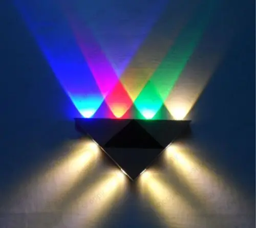 Dimmable/Not Up/Down 8W LED настенное бра светильник треугольная лампа диско холл ресторана