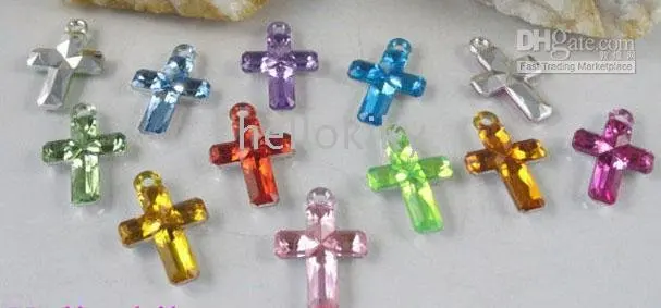 

600PCS Mixed colour cross Acrylic charms 21X14mm M1772