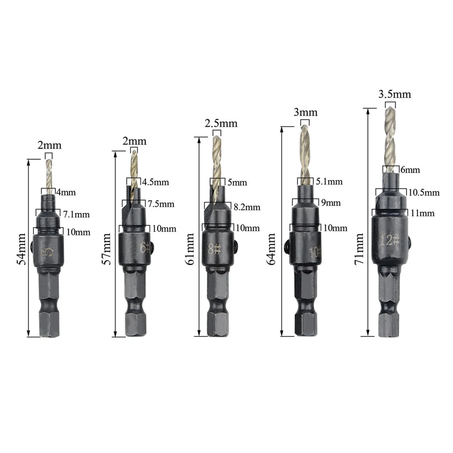 BMBY 55 PCS HSS 4241 Countersink Cone Drill Bit Set and High Speed Steel Titanium Twist Bits (1 mm-3 mm) | Инструменты