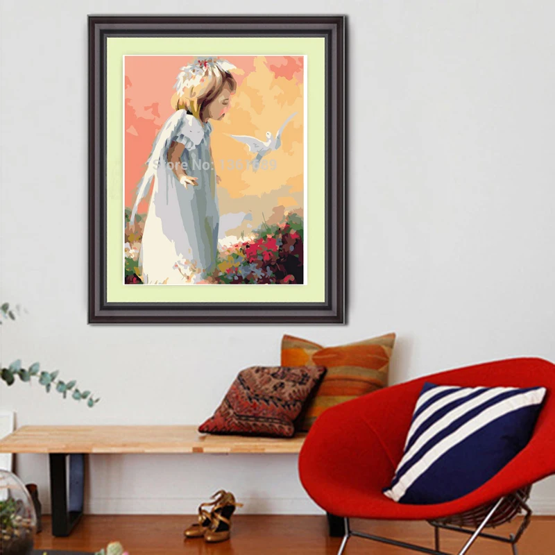 Украшение в виде ангела и голубей алмазная квадратная мозаика для рукоделия