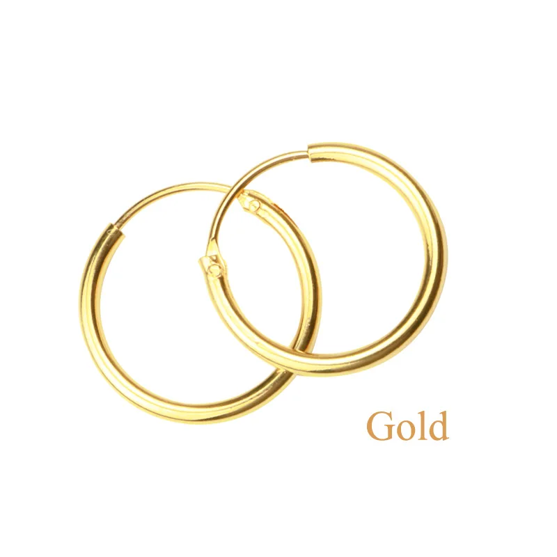 Gold Золотая, серебряная, круглая 1,8 см маленькая серьга-кольцо для женщин, медное модное ювелирное изделие,, серьги, подарки для женщин, аксессуары - Окраска металла: Gold