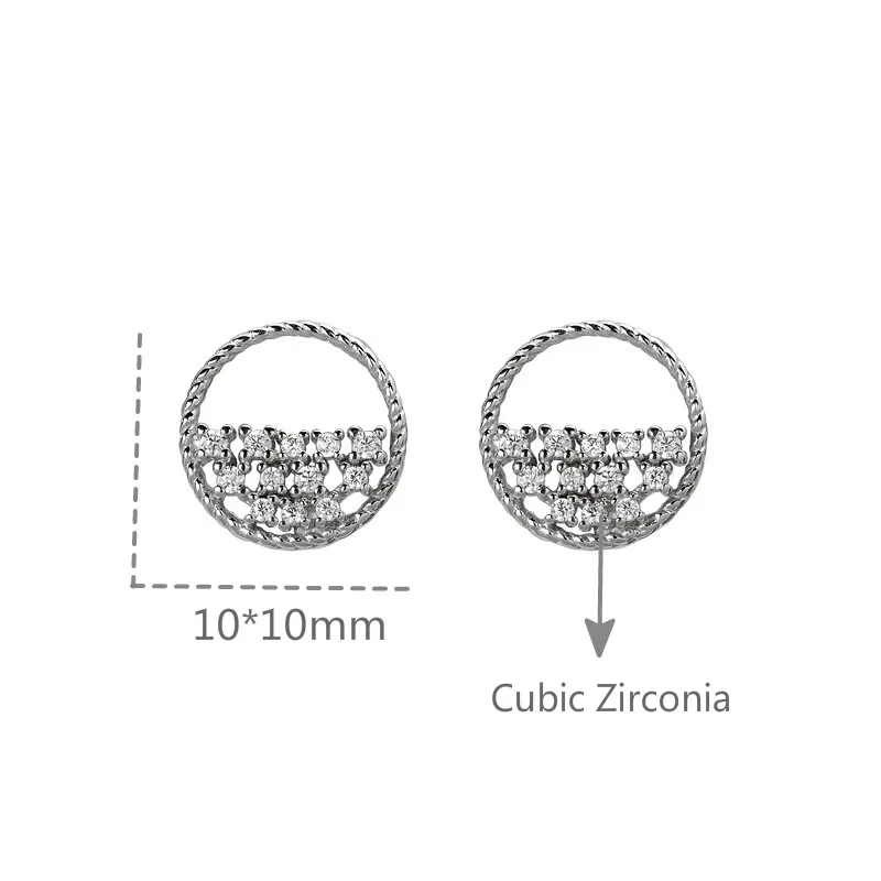 

Real 925 Sterling Silver Stud Earrings For Women Shining Cubic Zirconia Earings Fashion Jewelry Party Flyleaf