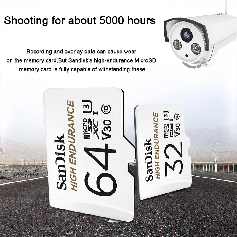 SanDisk карта памяти MicroSD высокая выносливость 32 Гб 64 128 ГБ до 100 м/с TF C10 U3 V30 Cartao De Memoria