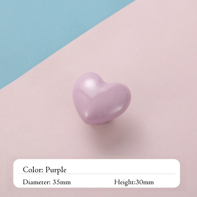 heart purple NAIERDI детской комнаты Керамика один круглый шкаф ручки Кухня сад дверная ручка, шкафчик ручка мультфильм мебельные ручки - Цвет: heart purple