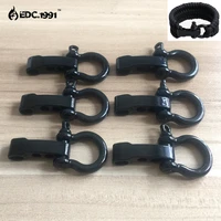 6pcslot high quality o shape adjustable stainless steel anchor shackle outdoor camping survival rope paracord bracelet buckles