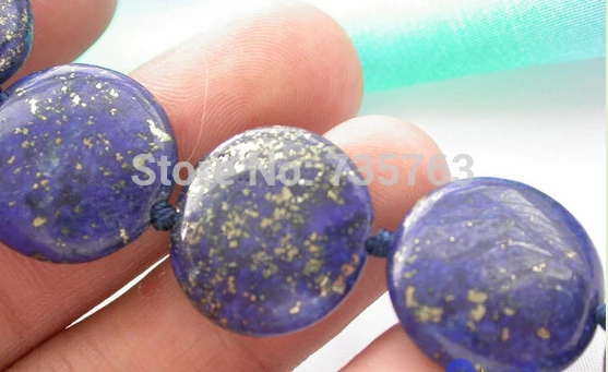 women good xiuli 0015342 17&quot coin lapis lazuli BEAD NECKLACE | Украшения и аксессуары