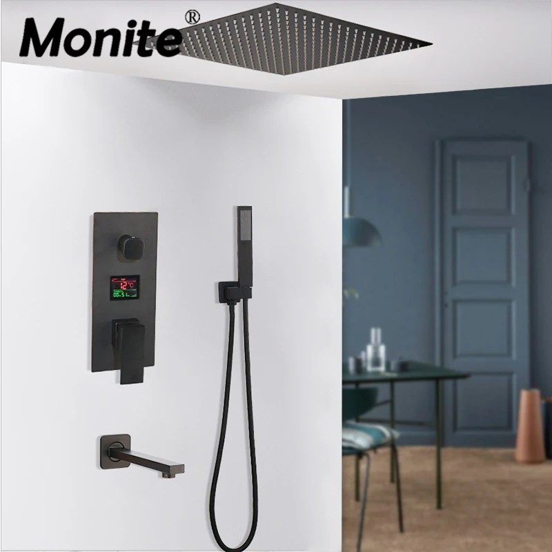 Monite термостатический дисплей температуры черный 8 10 12 дюймов настенное крепление