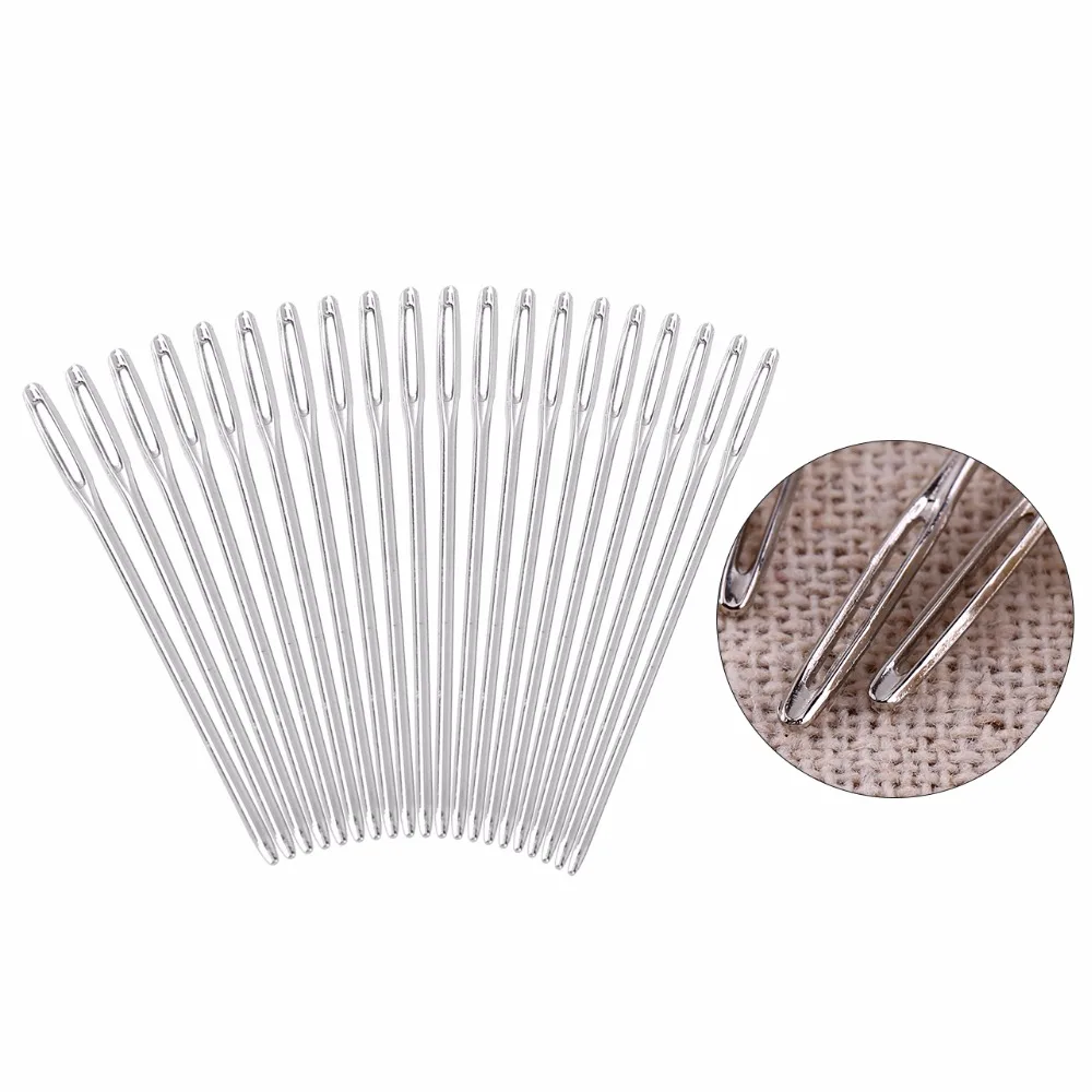 20 шт./компл. большие иглы с круглым глазом для шитья кожи золотые вышивания