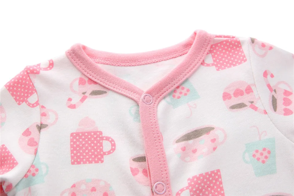 100% Cotton Baby Girl Clothes Cute Cartoon Long Sleeve 0-12M Infant Costumes Romper baby rompers with letters | Мать и ребенок