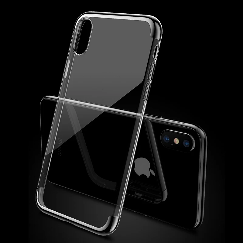 Tomkas Ультратонкий Мягкий ТПУ чехол для iPhone X 8 7 Plus прозрачный силиконовый полный 6 S