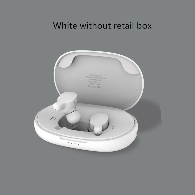 Remax TWS-3, беспроводная гарнитура, Bluetooth, наушники, наушники-близнецы, наушники с зарядным устройством, 2000 мА/ч, внешний аккумулятор для телефона - Цвет: 3