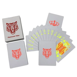 Флуоресцентные карты для творчества, из ПВХ, водонепроницаемые карты для покера карт, 2,48 х 3,46 дюймов, Техасский Холдем, баккара, настольные игры