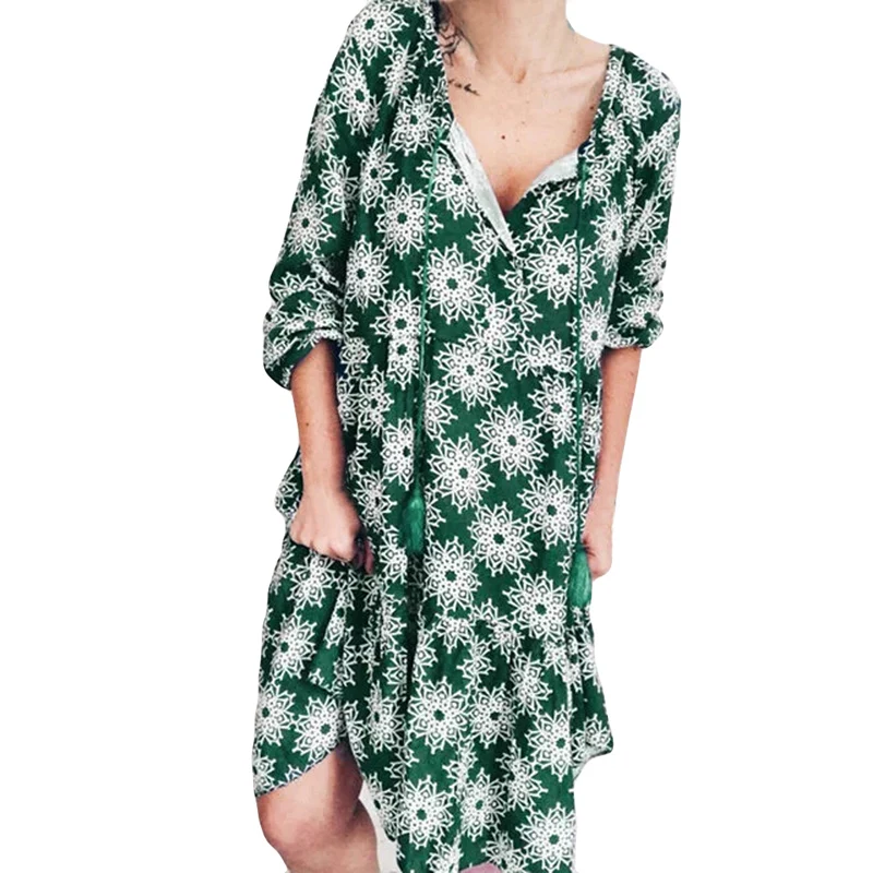 Женское платье для отпуска пляжная одежда тропический праздник Повседневный v