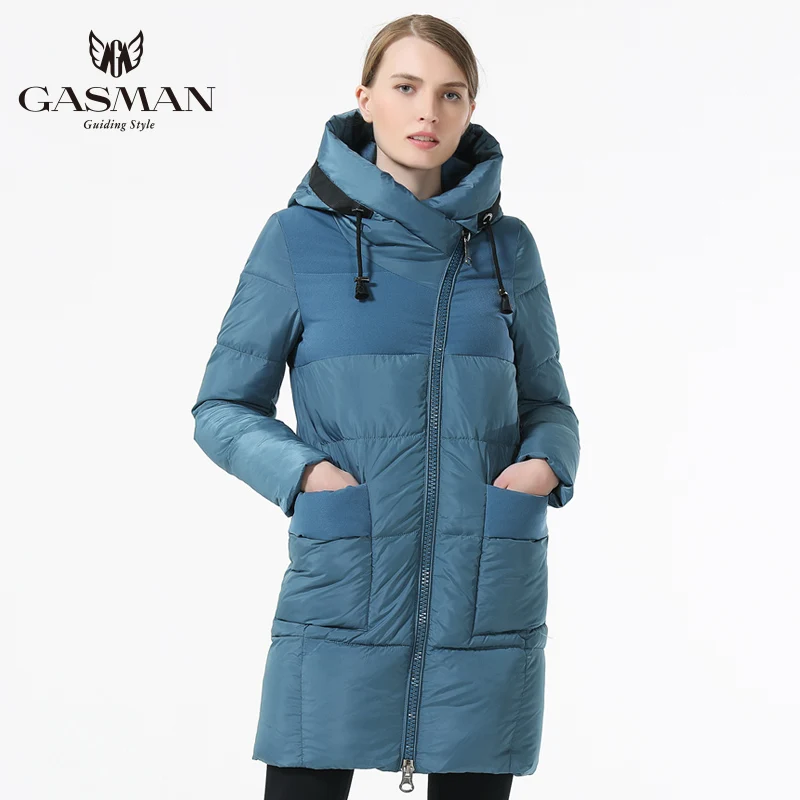 GASMAN 2019 Зимняя женская куртка пуховик женский зимний с капюшоном теплая длинным
