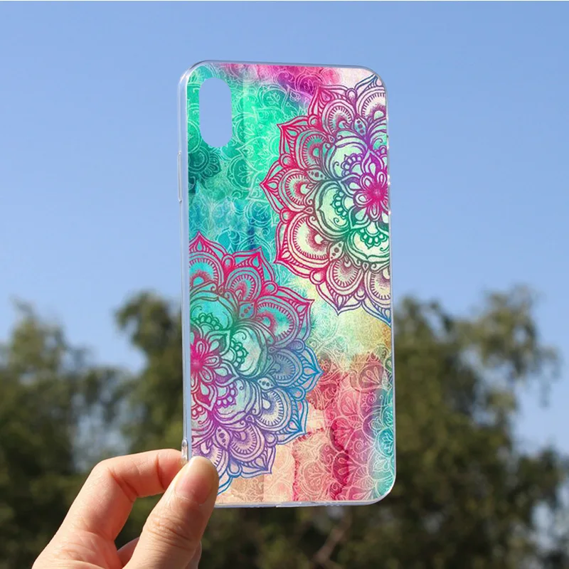 OUTMIX Мандала Dreancatcher пейзаж Чехол Мягкий ТПУ принципиально Coque для iPhone 6 plus 6s 5 5S SE 7 8 X