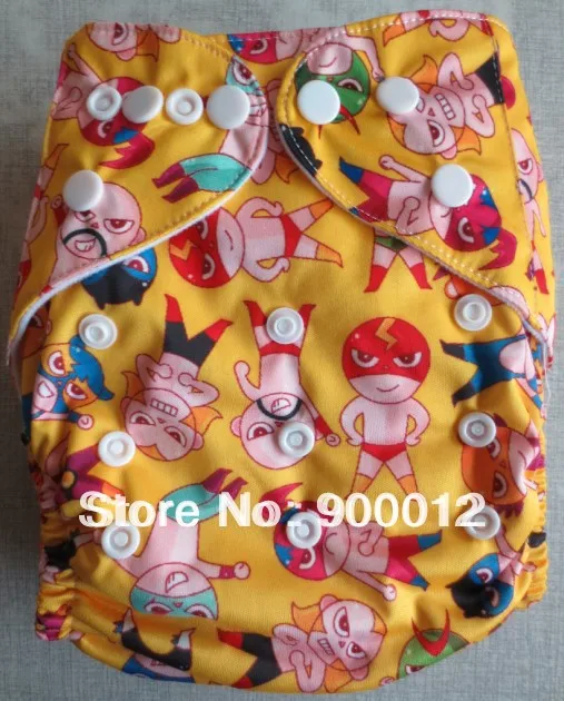 Free Shipping Wholesale-New Prined Fabric Baby Infant Cloth Diaper 100 SETS Reusuable Waterproof Nappy one pockert nappies TA-2