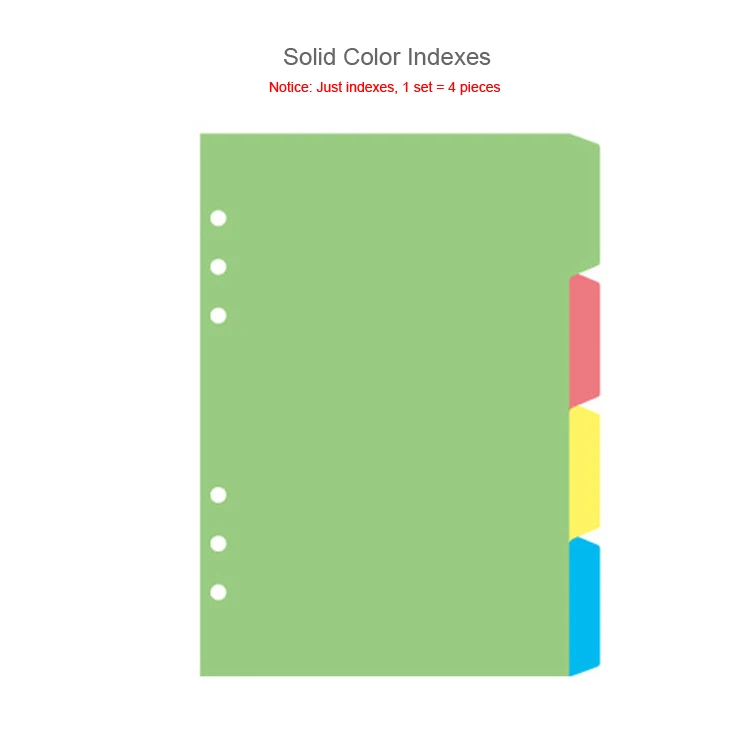 Solid Color Index Креативный цветной блокнот формата А5, А6, А7, Матовая Обложка, спиральный дневник, планировщик, бумажный блокнот, категория, страницы, канцелярские принадлежности - Цвет: Solid Color Index