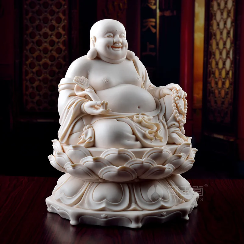 

Dai Yutang Dehua ceramic sculpture handicraft laugh Buddha jade red porcelain ornaments/sitting Maitreya D01-030