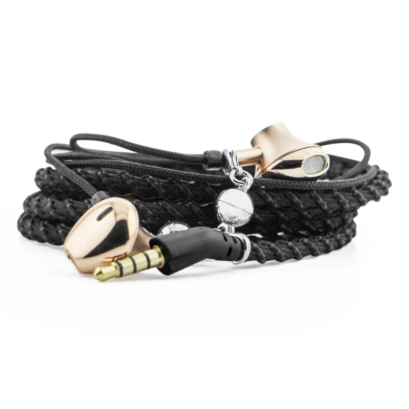 Wired Bracelet Earbuds Earphones With Microphone Remote 3.5mm Fabric Braided Earphone For iPhone and Android P30 | Электроника