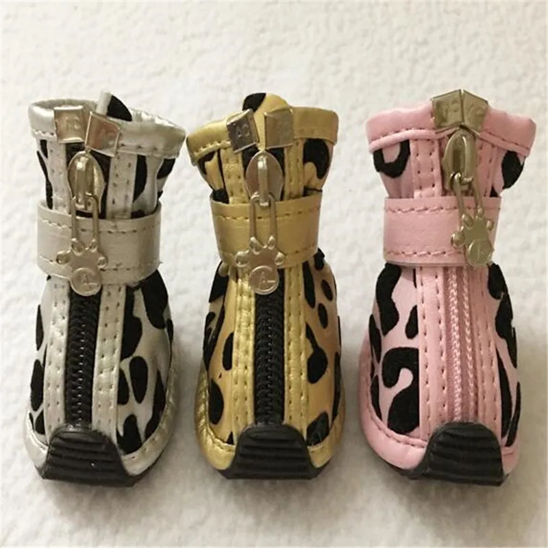 

Pet Winter Waterproof Cat Pet Dog Shoes Anti Slip Soft Leather Snow Boots For Teddy Chihuahua Small Big Large Pets Dogs Shoe