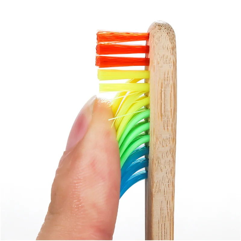 Natural Bamboo Handle Toothbrush Rainbow Colorful Whitening Soft Bristle Eco-friendly Teeth Brush Oral Care | Красота и здоровье