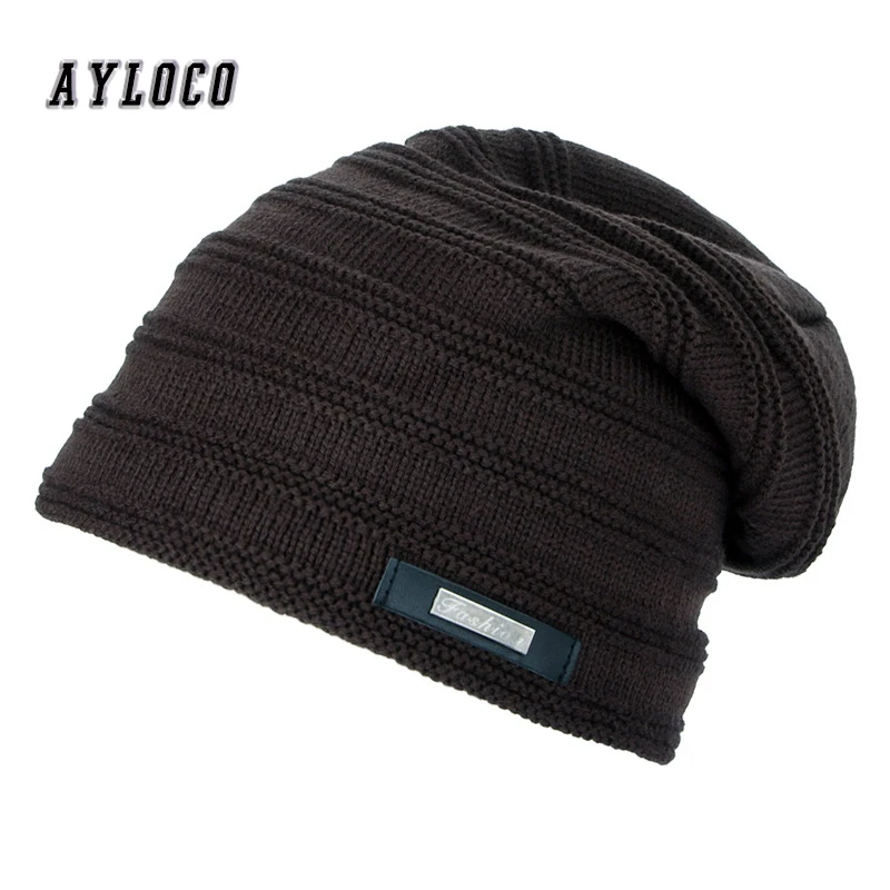 Зимняя шапка унисекс модные вязаные черные шапки Осенняя плотная теплая и
