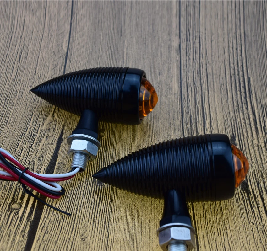 

2x черные янтарные металлические мини пули поворотники мигалки для Harley Davidson YAMAHA HONDA KAWASAKI Suzuki Cruiser Chopper Custom