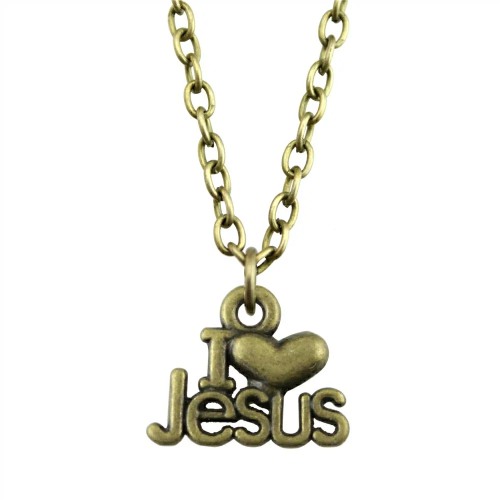 15x13 мм Ожерелье I Heart Jesus Подвеска для женщин ожерелье ювелирная цепочка модная 2