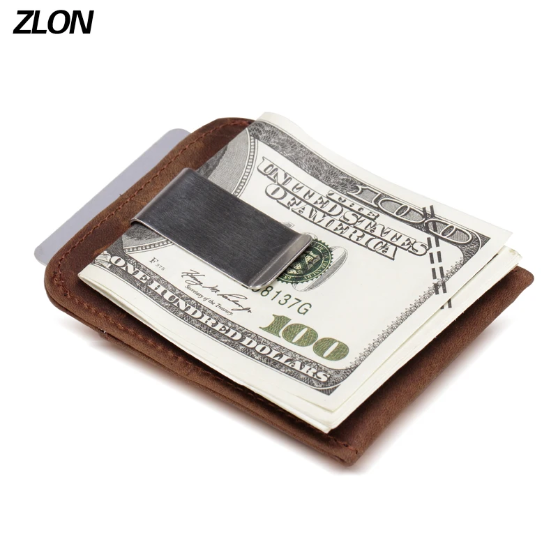 ZLON RFID унисекс модный кошелек из натуральной кожи Crazy Horse визитница для кредитных