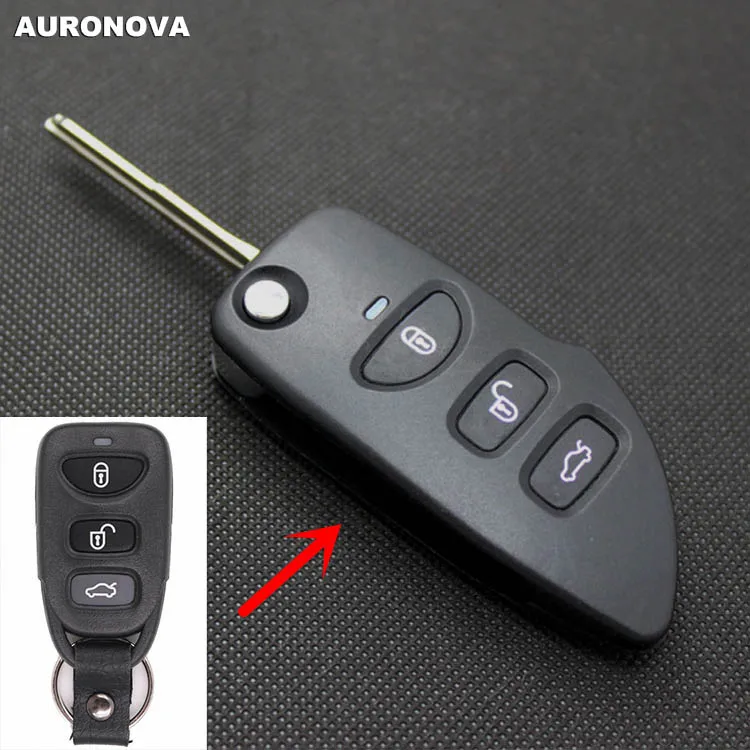 Auronnova новое обновление складной ключ оболочки для Kia Cerato 3+ 1 задние кнопки чехол для дистанционного ключа от машины DIY с нерезанным лезвием