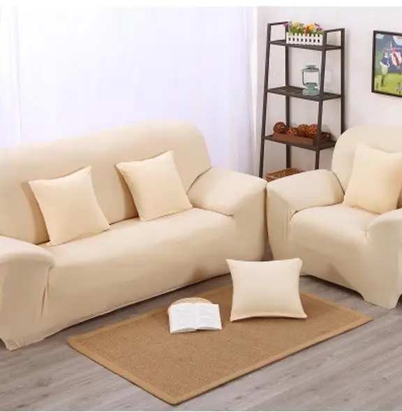 Европейский Чистый цвет сочетание трех человек диван с разрисованной ткани