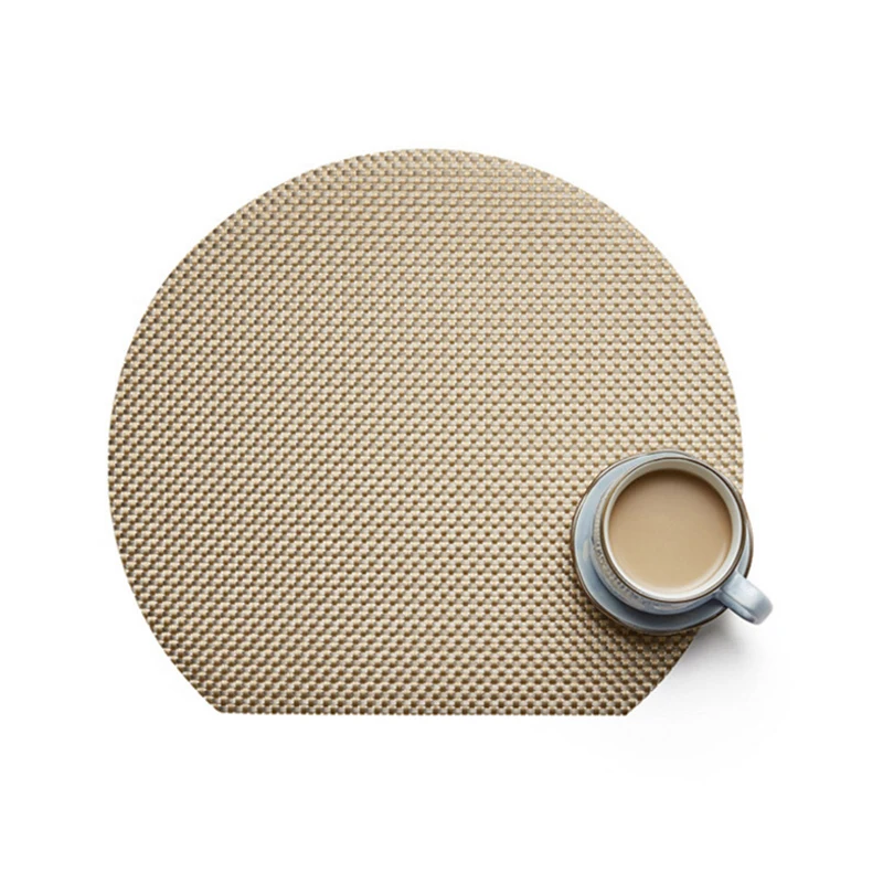 Semicircle PVC Tablecloth Environmentally Friendly Placemat for Dining Table Pad for Western Food Steak Plate Mat Home Coaster