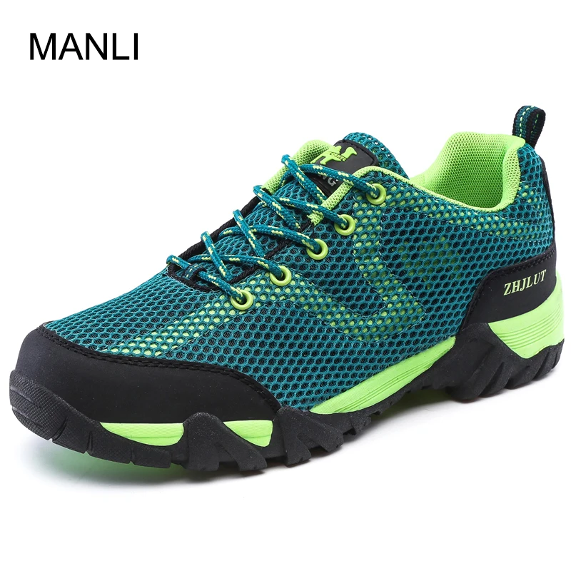 MANLI New Big Size 36-47 Men's Woman HIking Shoes Male Outdoor Antiskid Breathable Trekking Hunting Tourism Mountain Sneakers | Спорт и