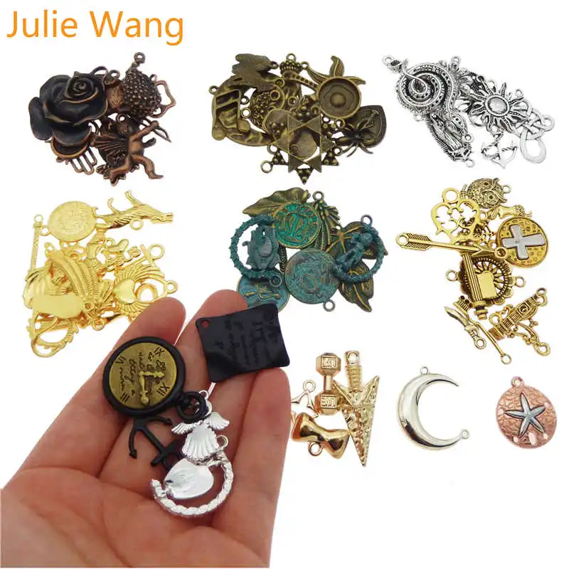 Julie Wang 10 шт. ретро Подвески сплав подобраны в случайном порядке животное звезда
