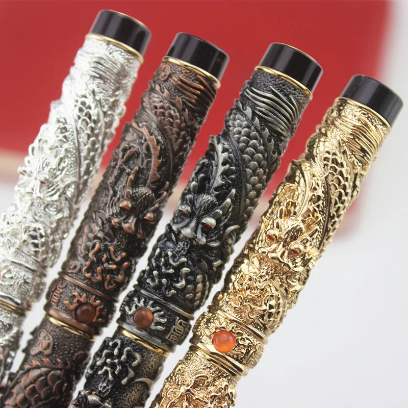 Высококачественная металлическая шариковая ручка JINHAO dragon, роскошная шариковая ручка 0,7 мм, шариковая ручка, золотые канцелярские принадлежности, канцелярские принадлежности