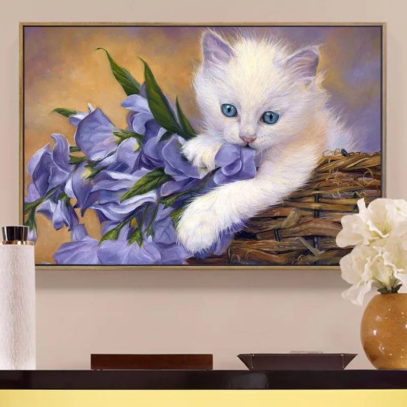 cat flower diamond painting movies ajax cross stitch santa claus snowman hibah home decor diy pintura diamante ponto cruz | Дом и сад
