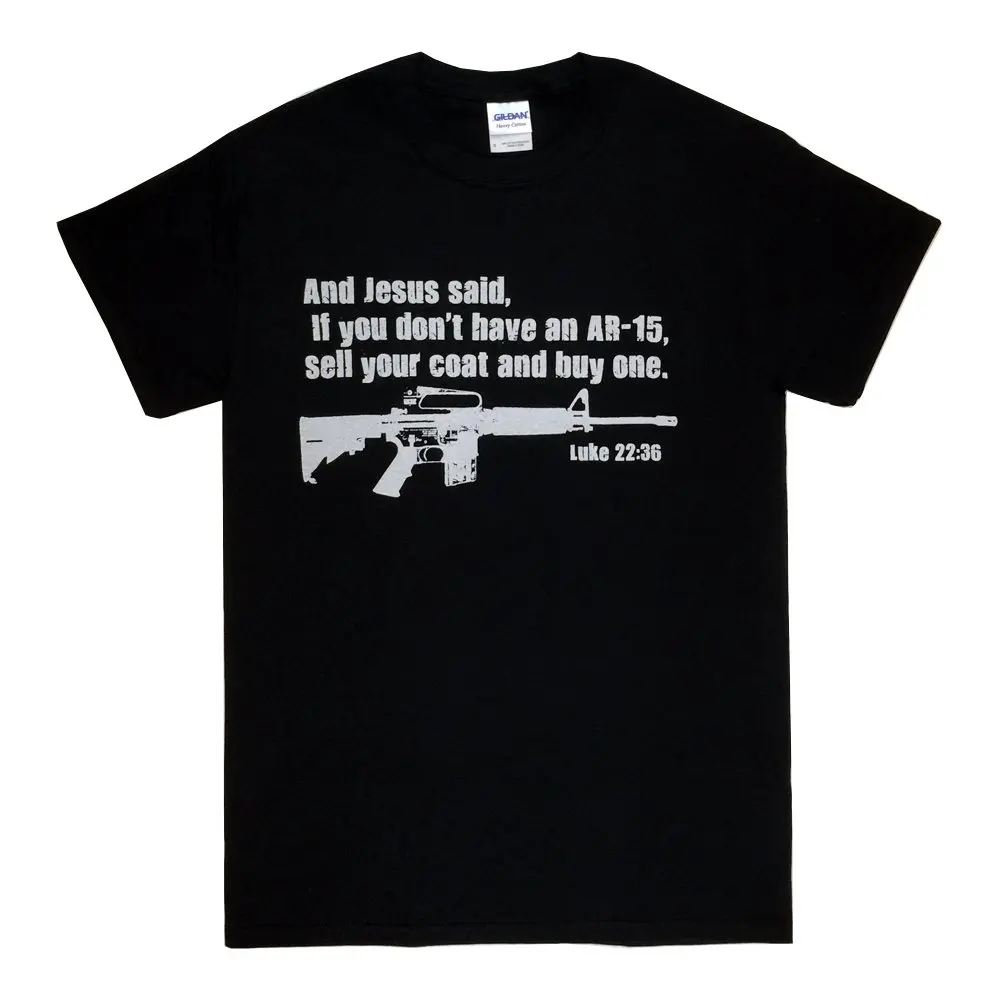 2019 новая брендовая дешевая распродажа 100% хлопок Jesus Pro Gun AR15 люк 22:36 Библия