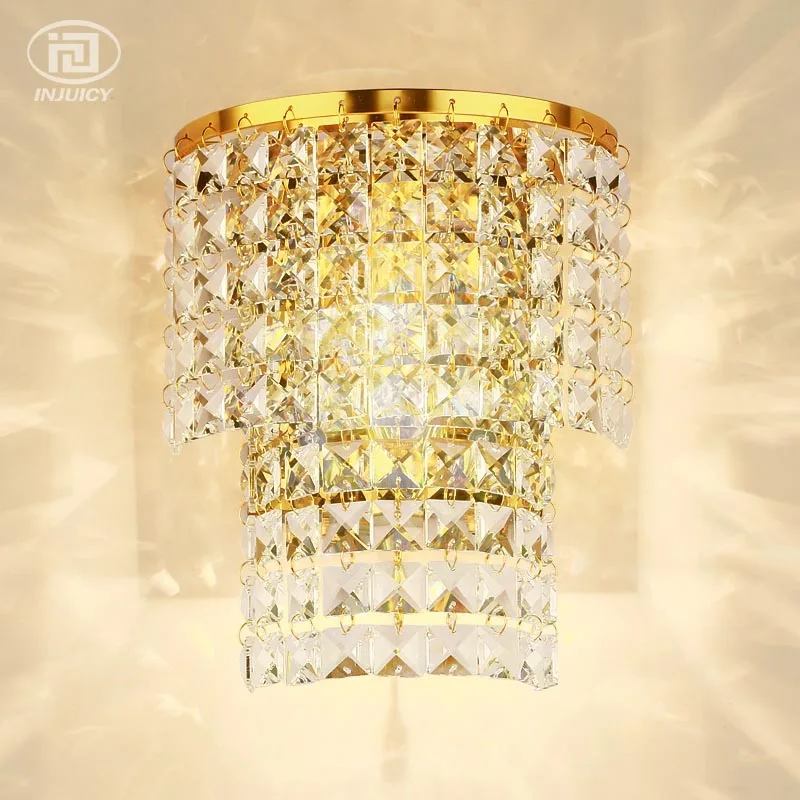 Современная квадратная Хрустальная настенная лампа K9 в стиле лофт светодиодный