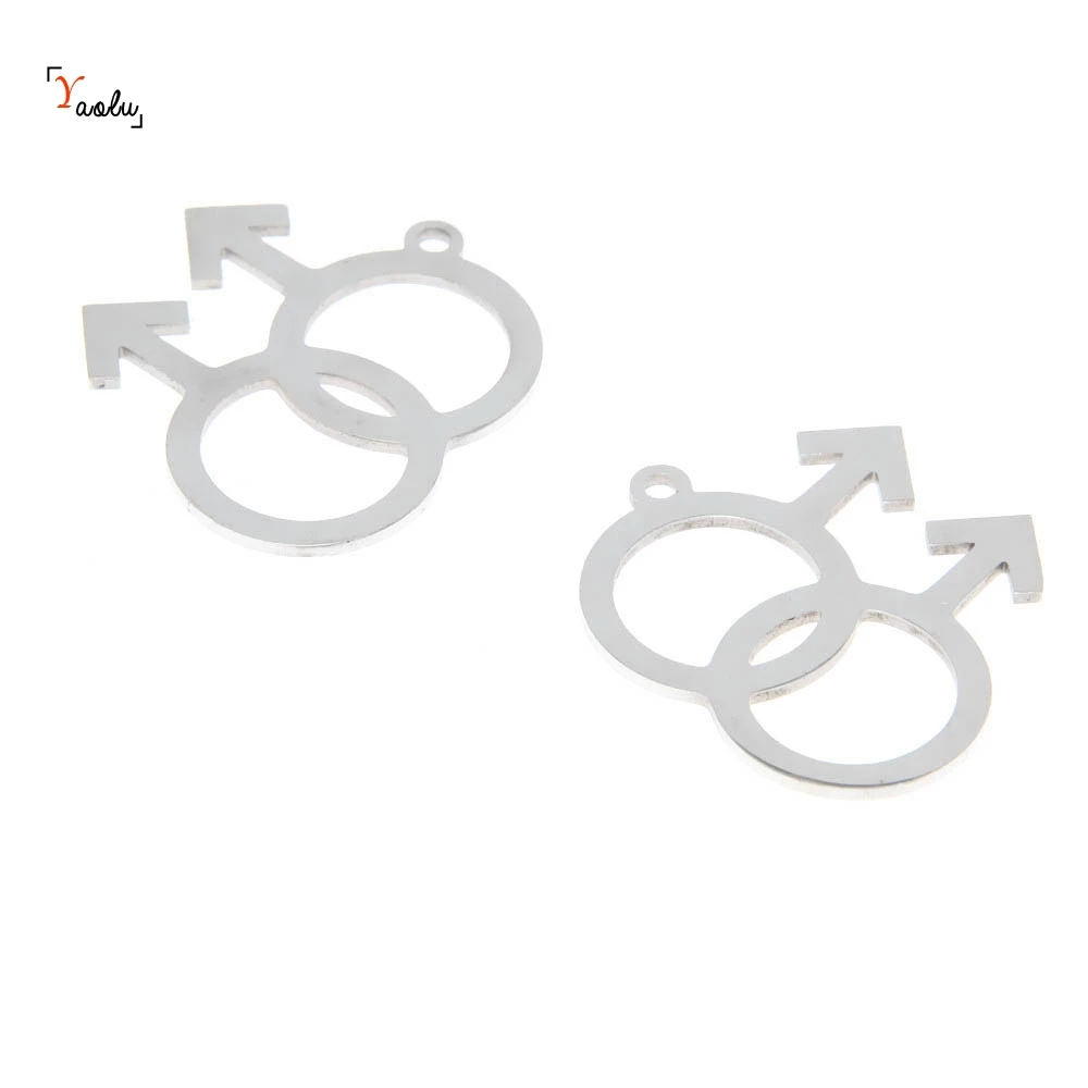 5 шт./лот мужской символ гей Шарм двойной Марс стрелка геев из нержавеющей стали