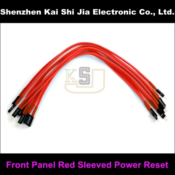 12 &quotкрасный рукав HDD LED мощность SW сброс Передняя панель удлинитель питания