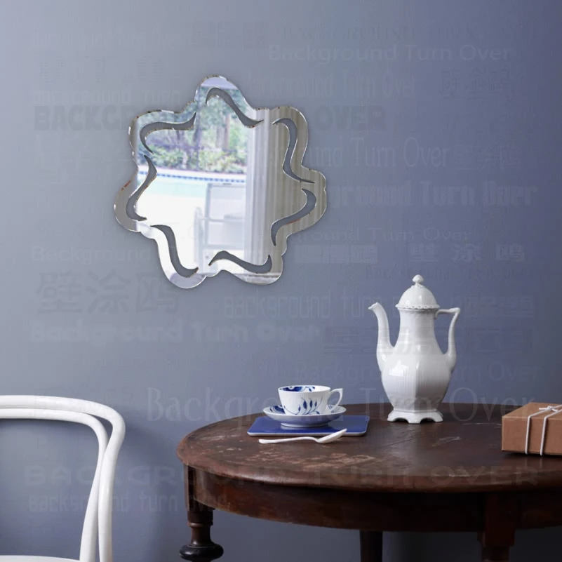 Mirror Wall Vanity Mirrors Decor For Home Body Round Circle Living Room Kawaii Makeup Vintage Bedroom Hanging Flower M030 | Дом и сад