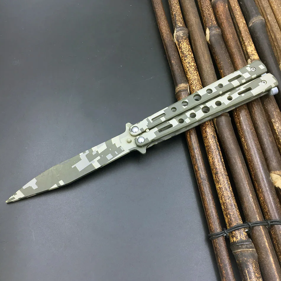 5Cr13Mov Stainless Steel knife Butterfly Training Knife butterfly in gaming tool dull no edge |
