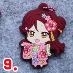 9 1 шт. аниме love live LoveLive Sunshine Aqours праздничный халат девушка Aozora Резиновые Кольца Подвески Брелок Llaveros - Цвет: 9