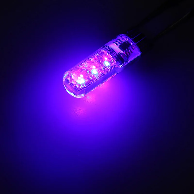 Posbay силиконовый RGB светодиодный T10 автомобильный клиновидный боковой светильник
