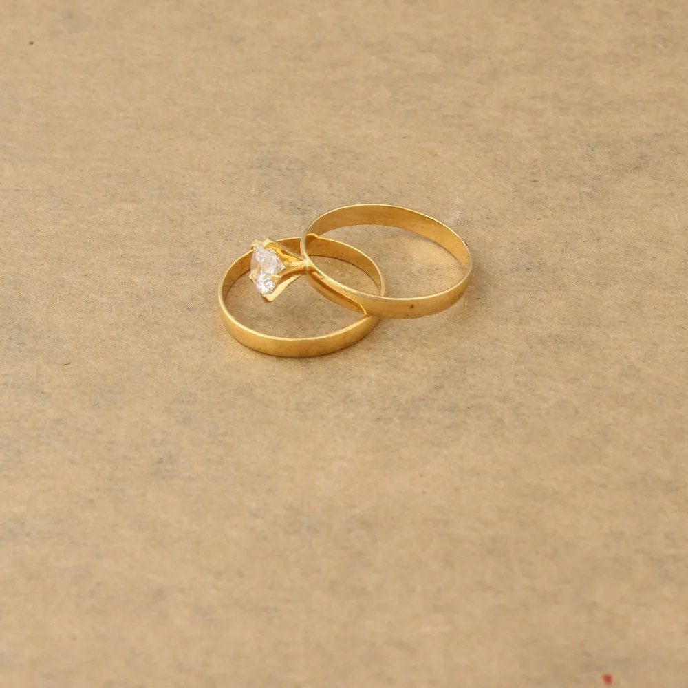 TWO DESIGH Gold Filled Crystal Rings Fashion Jewelry For Lovers Wedding Middle East/Russia/Arabic/African/Brazil/Kenya | Украшения и