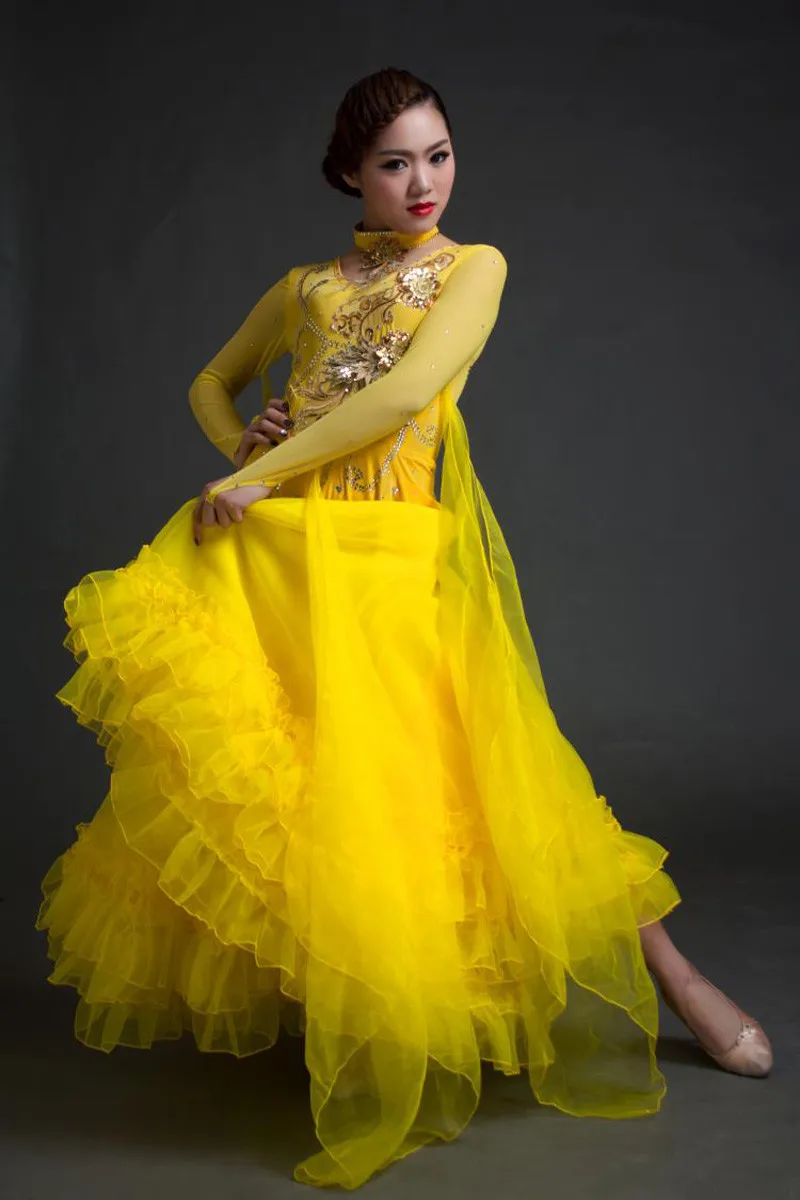 Стандартный Костюмы для бальных танцев платье Для женщин 2018 новый