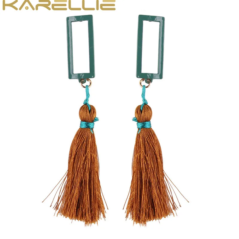 Karellie Новый Boho кисточкой мотаться серьги падения Мода Ювелирные украшения Для