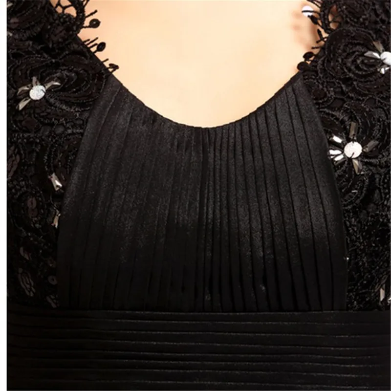 Вечерние бальные платья черного цвета с бусинами вечерние длинные большого