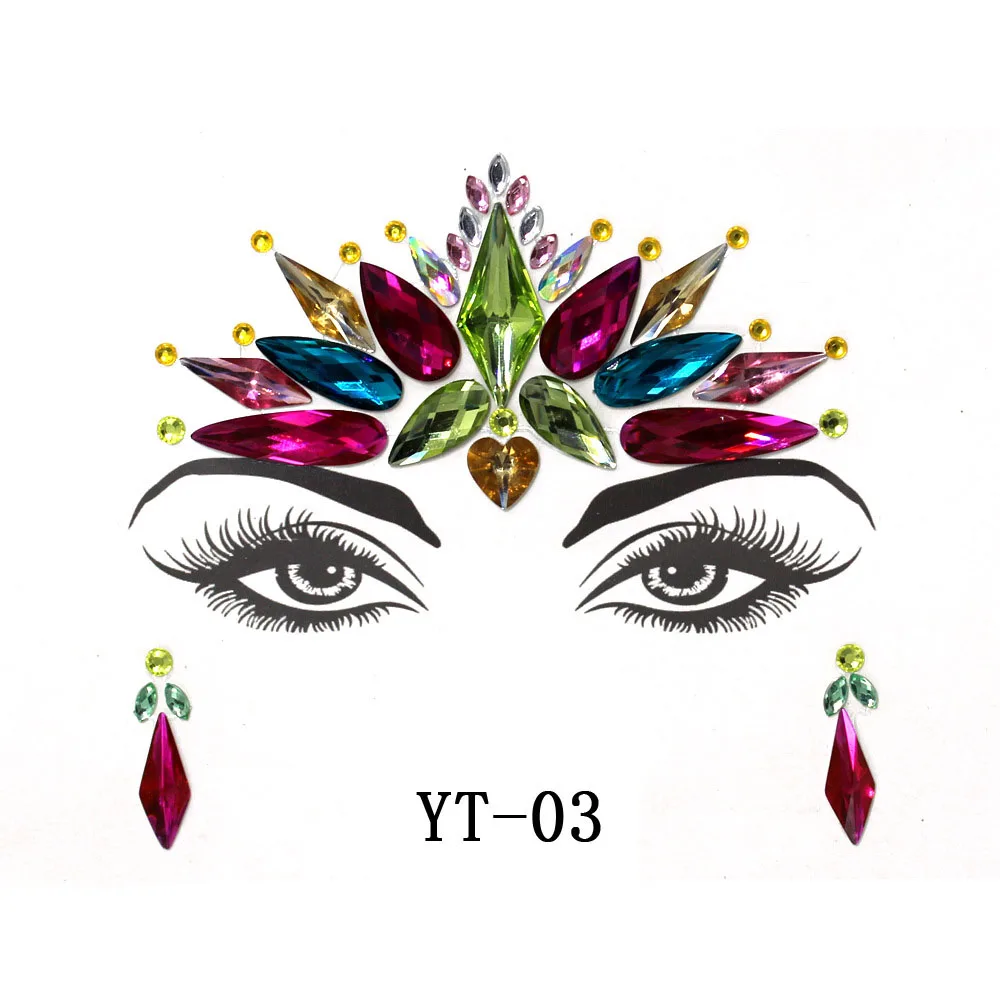 Временные татуировки Стразы с блестками наклейки для лица драгоценные камни
